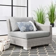 thumbnail image 4 of Sofa Corner Chair, Rattan, Wicker, Grey Gray, Modern Contemporary Urban Design, Outdoor Patio Balcony Cafe Bistro Garden Furniture Hotel Hospitality, 4 of 8