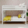 thumbnail image 2 of Max & Lily Solid Wood Twin over Twin Bunk Bed with Ladder on End For Kids, White, 2 of 12