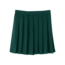 HomeGardon Back to School Mini Skirt for Girls Girls tennis Skirts Pleated Skirt Fashion College Style Girls' Half Body Skirt Solid Color Short A-line Skirt