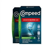 Compeed Advanced Blister Care 9 Count Sports Mixed (2 Packs) Hydrocolloid Bandages Heel Blister Patches Blister on Foot, Blister Prevention & Treatment Help, Waterproof Cushions
