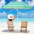 thumbnail image 3 of Costway Parasol de Plage 6,5 Pieds Inclinable Portable Extérieur Vert, 3 of 10