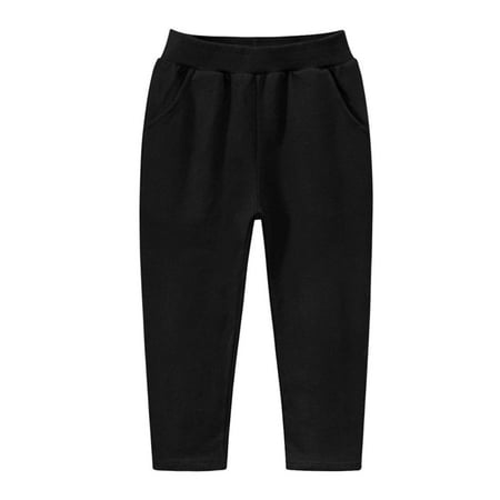 

adviicd Boys Pull-on Twill Jogger Pants (Black 3-4 Years)
