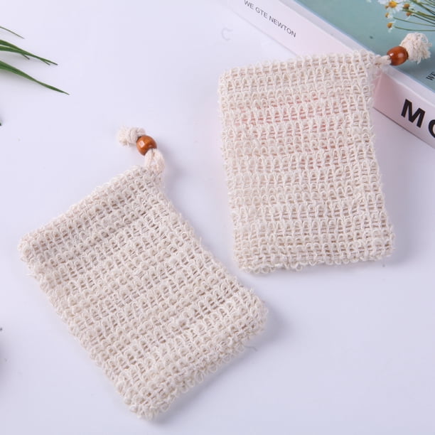 Bolsa de jabón, bolsa de ahorro de jabón de sisal natural, bolsa de red de malla, soporte para jabón exfoliante y secante sin plástico para ducha, 5 uds.