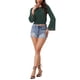 thumbnail image 2 of INSPIRAR CHIC Blusas de Mujer con Mangas de Campana, Encaje Boho, Cintura Fruncida, Blusa Campesina Verde Profundo XS, 2 of 6