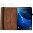 thumbnail image 5 of Allytech Case for Samsung Galaxy Tab A 10.1 Inch 2016 (Model SM-T580 / SM-T585) with Pen Holder & Card Pocket, Multi-Angle Viewing Shockproof Slim Soft TPU Back Cover Case, Brown, 5 of 9