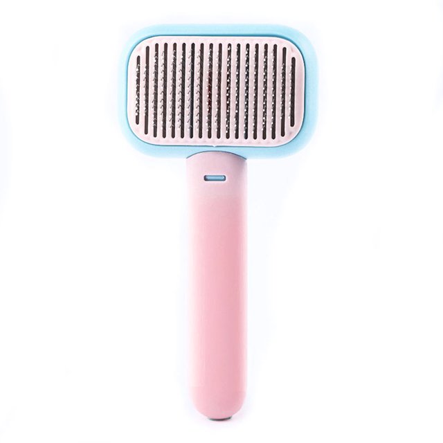 Hugtrwg Mascota Perro Gato Cepillo Aguja Peine Pelo Derramamiento Aseo Removedor Pelo (rosa)