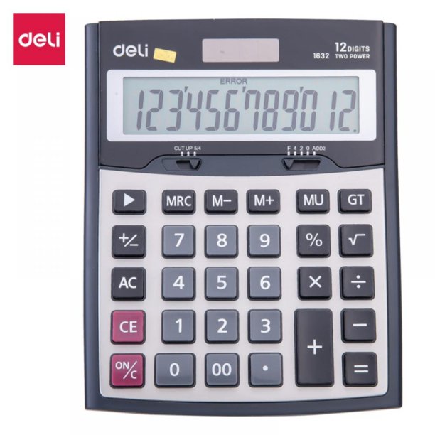 Desk Calculator Large Numbers, Two Way Power Battery and Solar