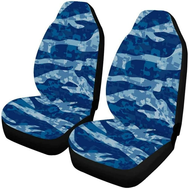 Zhanzzk Set Of 2 Car Seat Covers Tiger Stripe Camouflage Universal Auto Front Seats Protector Fits For Suv Sedan Truck Com - Teal Camo Seat Cover Set Zhanzzk Set Of 2 Car Seat Covers Tiger Stripe Camouflage Universal Auto Front Seats Protector Fits For Suv Sedan Truck Com - Teal Camo Seat Cover Set