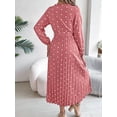 thumbnail image 3 of Women's Tied Polka Dot Long Sleeve Midi Dress 100% Polyester Sheer Bodice Not Lined Elegant Versatile Day to Night, 3 of 21