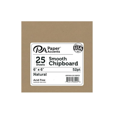 UPC: 0740512669028 | Paper Accents Chipboard 6 x 6  1X Heavy 52pt Natural 25pc