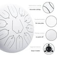 thumbnail image 3 of LOMUTY Steel Tongue Drum 11 Notes 12" Meditation Musical Percussion Instrument Hand Pan Drum(White), 3 of 6
