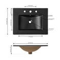 thumbnail image 6 of JONATHAN Y Ancillary 3-Hole 24 in. W x 18.25 in. D Classic Contemporary Rectangular Ceramic Single Sink Basin Vanity Top, Black, 6 of 8
