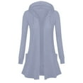 thumbnail image 3 of TKLPEHG Womens Zip Up Long Hoodie Jacket Casual Tunic Sweatshirt Long Sleeve Open Front Cardigan Solid Color Coats with Pockets (Light Blue,XXL), 3 of 5