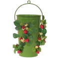 thumbnail image 1 of 19.5 x 10 in. Enameled Galvanized Strawberry & Flower Planter, Sage, 1 of 1