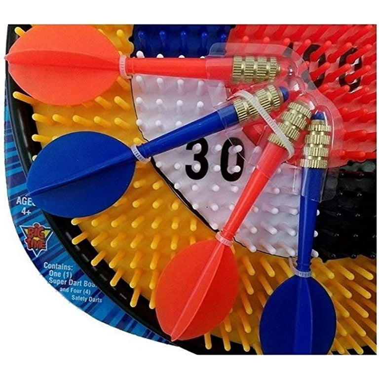 Big Time Toys Super Darts, Red/White/Blue, Safety Dart Board