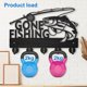 thumbnail image 4 of Perchero de pared Wood Gone Fishing, soporte para llaves, 11,87,9 pulgadas, color negro, con 5 ganchos de aleación, para decoración de pared., 4 of 9