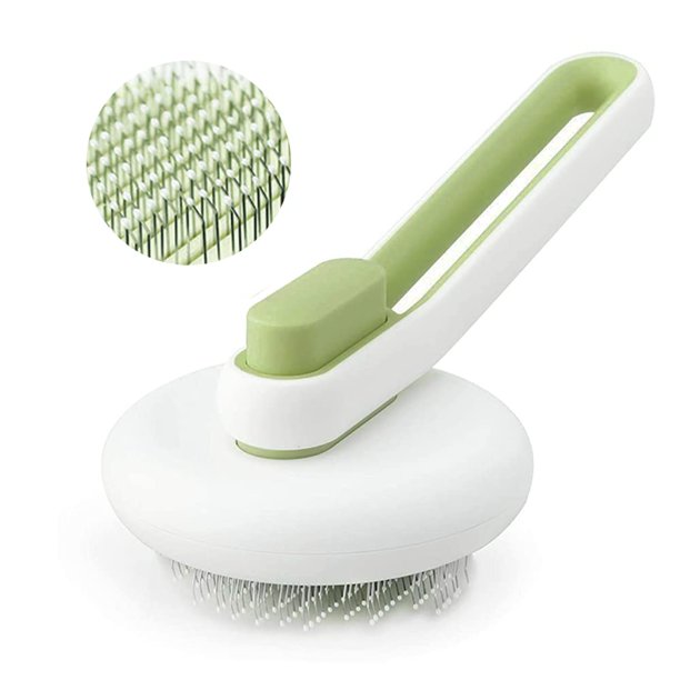 Cat Brush for Shedding and Grooming, Self Cleaning Slicker Brush for