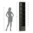 thumbnail image 6 of IRONCK 74.8" Tall Narrow Bookcase, 6 Tiers Open Adjustable Shelf and 1 Storage Cabinet for Home Office, Black, 6 of 6