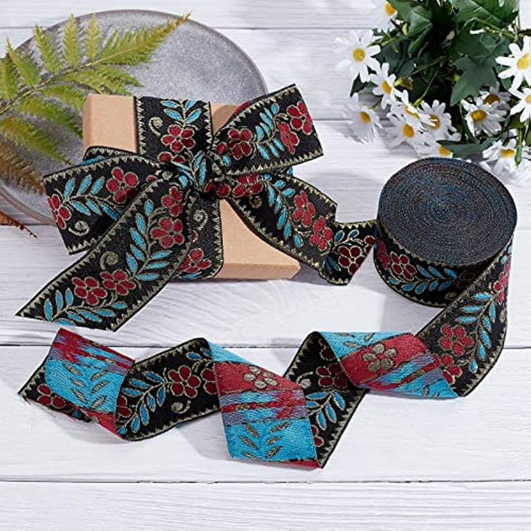 7.7 Yard Embroidered Jacquard Ribbon Vintage Embroidered
