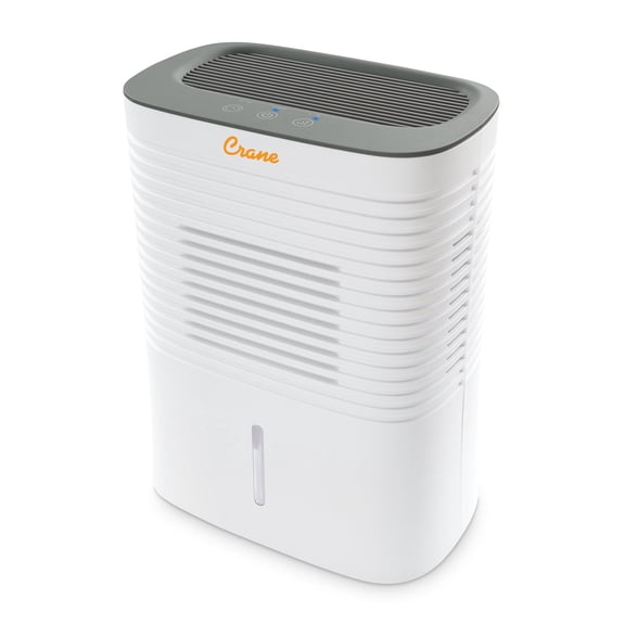 Crane 4 Pint Compact Portable Dehumidifier with 2 Settings for Small to Medium Rooms up to 300 sq. ft.
