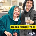 thumbnail image 2 of Huggle Hoodie, Ultra Plush Adult Blanket, Grey, One Size, 2 of 4