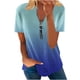 thumbnail image 1 of Blusa informal con cuello en V y manga corta con estampado de verano para mujer con estilo OAVQHLG3B Store  lin121212, 1 of 5
