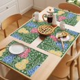 thumbnail image 5 of Green Gourd Placemats Set of 6 Modern Abstract Art Floral Place Mats Indoor Wipeable Table Mats Washable Cloth Dining Table Placemats for Kitchen Holiday Party Home Decor 13x19 Inch, 5 of 9