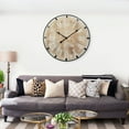 thumbnail image 6 of Large Wall Clock,24inch/32inch Round Oversized Ancient with Roman Numeral Style Wood Clock Indoor Vintage Country Farmhouse Decorative,Wall Clock for Home,Living Room,Dining Room, 6 of 8