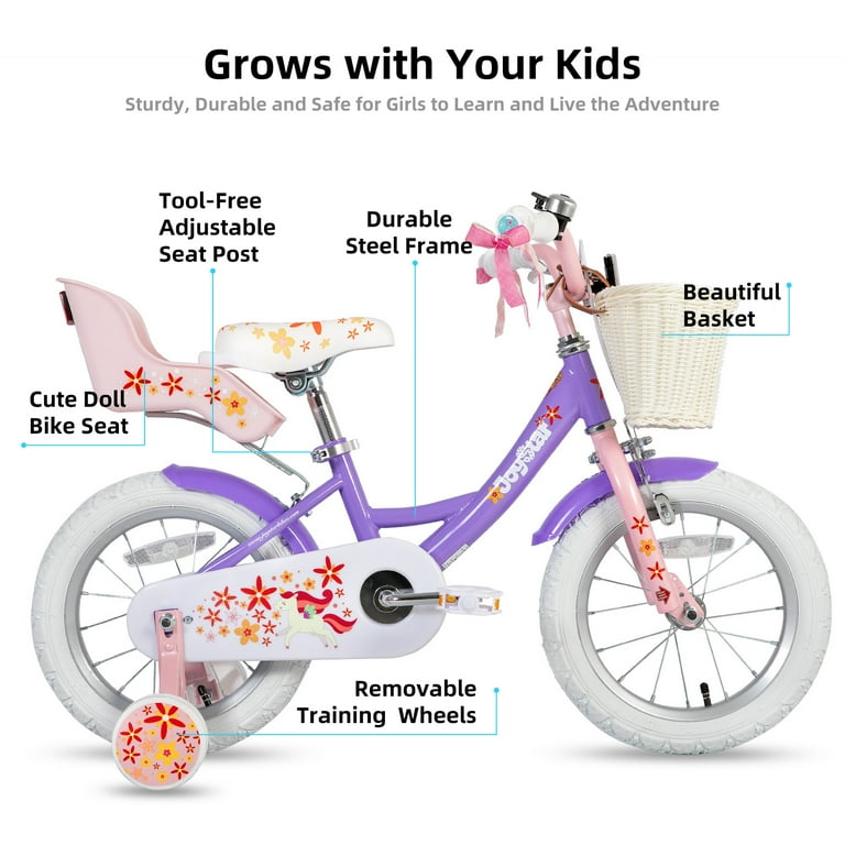 Joystar Unicorn 16 Inch Girls Bike Purple Walmart