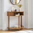 thumbnail image 2 of LEFHDA Entryway Table with Storage, Half Moon Fluted Mid Century Modern Console Tables, Small Narrow Sofa Table with Sliding Door, Curved Display Shelf Hallway Table for Living Room, 2 of 8