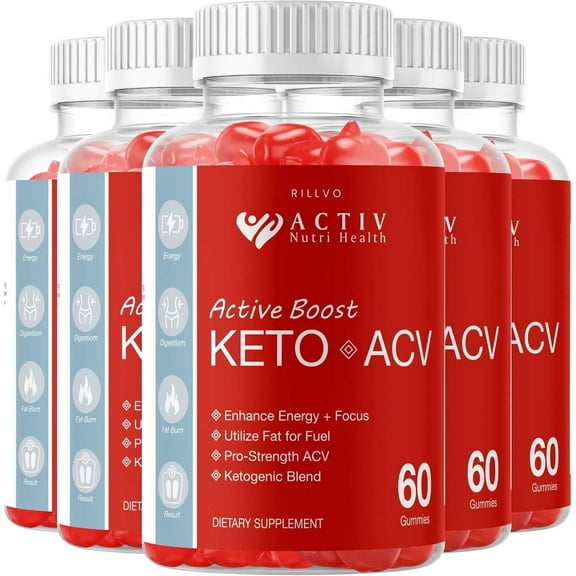 5 Pack Activ Boost Keto ACV Gummies - Advanced Formula Active Boost Keto Gummies with Apple Cider Vinegar 300 Gummies