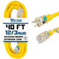 thumbnail image 1 of Cable de extensión YOJOE, calibre 12, 40 pies, 15 A, 125 V, interior/exterior, 1 of 7
