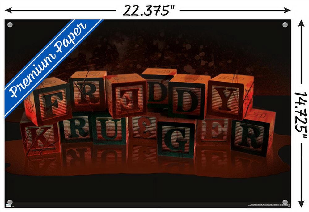 A Nightmare on Elm Street - Blocks Wall Poster with Pushpins, 14.725" x 22.375"