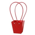 thumbnail image 1 of Zhuge bolsas de regalo de flores para el Día de la Madre, bolsas de papel para envolver ramos portátiles con asa, cajas de flores impermeables de 4,7 x 3 x 4,9 pulgadas (rojo), 1 of 5