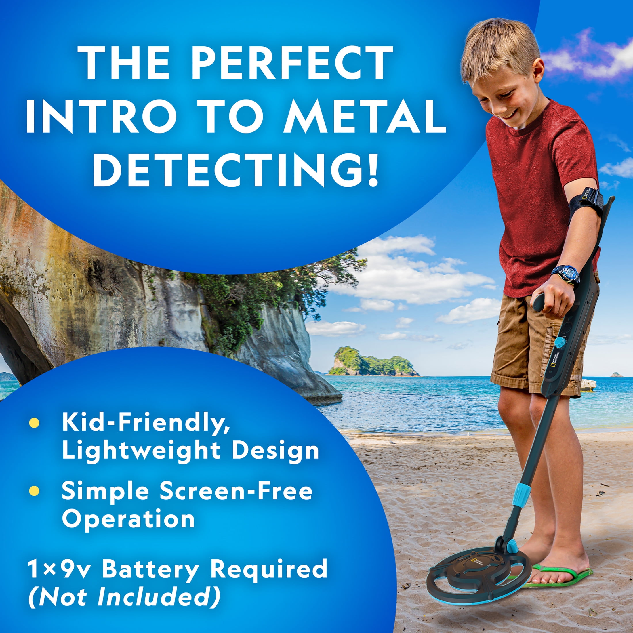 National Geographic Starter Metal Detector Kit for Kids with Waterproof Coil & Trowel