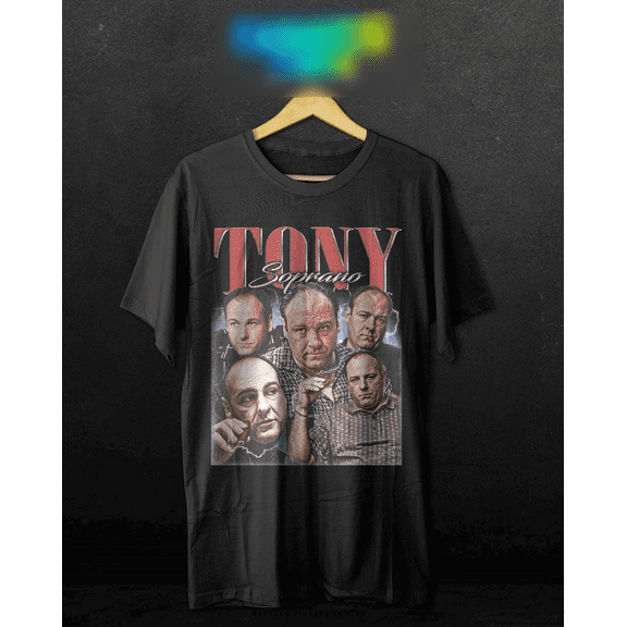 CLOTEX Vintage Tony Soprano Bootleg T-Shirt - Unisex Movie Tee, Black S