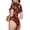 Red Buffalo Plaid, variant on Red Floral Womens One Piece Swimsuits Modest Tummy Control Bathing Suits Lace Up Slimming Swim Suit-X-Large