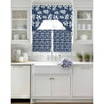 thumbnail image 4 of Blue Leaves Kitchen Curtains Sets 24 Inch Length with Valance, Farmhouse Pastoral Spring Leaf Branch Swag Valances and Tiers Curtain Set Drapes Swag Curtains for Living Room, Bathroom, Bedroom, Cafe, 4 of 6