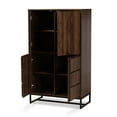 thumbnail image 3 of Baxton Studio Neil Modern and Contemporary Walnut Brown Finished Wood and Black Finished Metal Multipurpose Storage Cabinet, 3 of 9