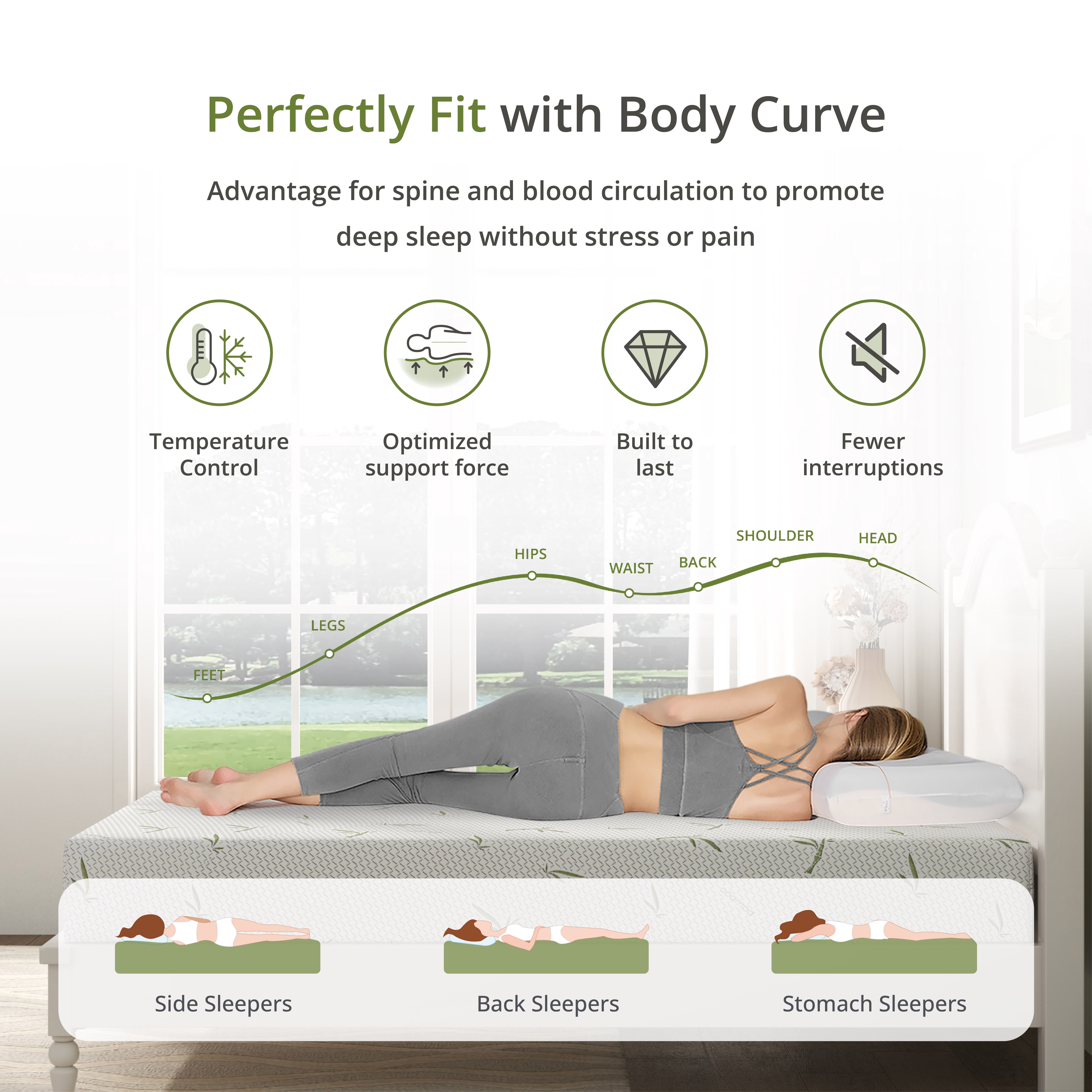 EGOHOME 8" Twin Mattress in a Box, Cooling Memory Foam Mattress for Pressure Relief, Medium