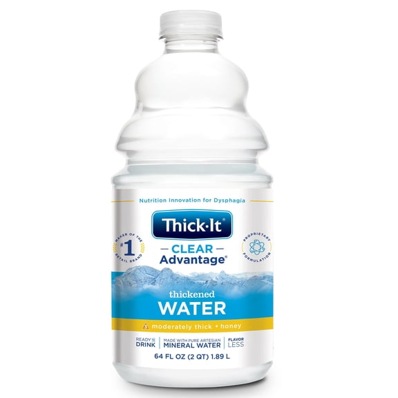 Thick-It AquaCareH2O Thickened Water, 64 oz. Bottle, Unflavored, Ready to Use, Honey, Case of 4