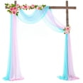 thumbnail image 3 of Tela de gasa drapeada con arco de boda reutilizable para ceremonia de compromiso 1x rosa 1x azul cielo, 3 of 9