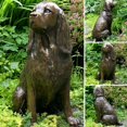 thumbnail image 2 of Dog Garden Statue, Realistic Sitting Dog Sculpture With Bronze Finish, For Patio Yard Lawn Porch Decor, Outdoor Garden Decoration, Home Garden Accent, Dog Lovers Gift, 2 of 9