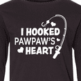 thumbnail image 4 of Inktastic I Hooked Pawpaw's Heart with Fishing Rod Long Sleeve Youth T-Shirt, 4 of 5