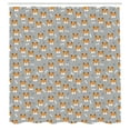 thumbnail image 3 of Ambesonne Dog Lover Shower Curtain, Puppy Paws and Bones, 69"Wx70"L, Brunt Orange Dimgray, 3 of 5