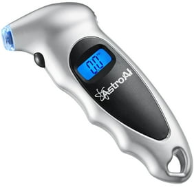 AstroAI Digital Tire Pressure Gauge 150 Psi with Backlit LCD and Non-Slip Grip, Silver, for gifts