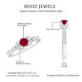 thumbnail image 5 of Rosec Jewels Ruby Diamond Engagement Ring for Women - Vintage Style Ring - AAA Quality Certified - with Jewelry Box, 18K White Gold, US 9.00, 5 of 8