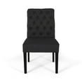 thumbnail image 3 of Noble House Broxton Indoor 37.50" Upholstered Dining Chairs, Set of 2, Gray, Matte Black, 3 of 5