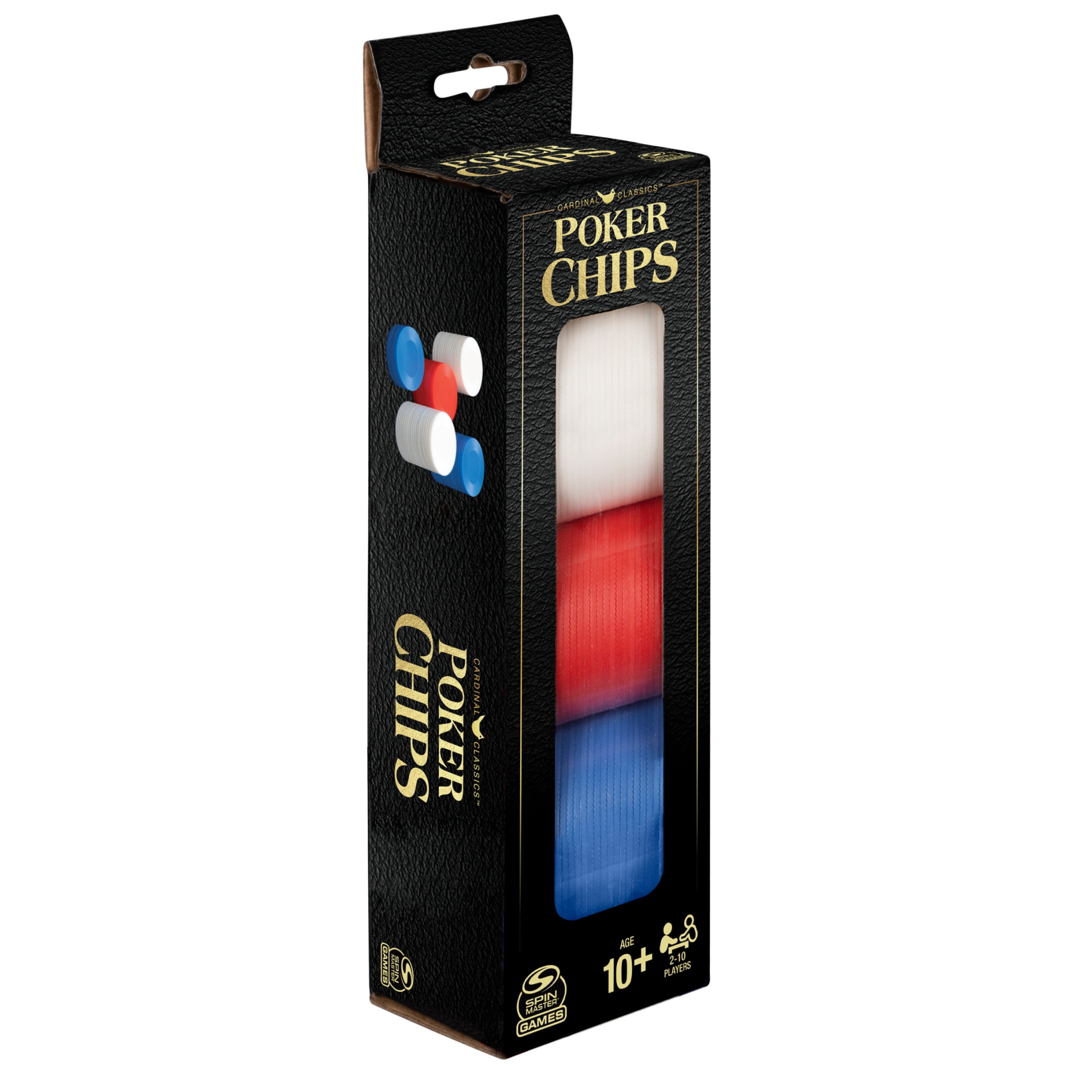 (2 pack) Spin Master Games, Plastic Poker Chips Set for Ages 8 and up (100 Piece Count)