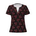thumbnail image 2 of Uemuo Red Snake Drawing Women's Deep V-Neck Low Cut Tops - Casual Loose Fit with Stainless Steel Loop, Soft, Breathable, Perfect for Office, Travel, and Daily Wear-Small, 2 of 5